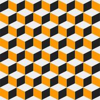 Orange and black cube. cube pattern. cube geometric. cube pattern background. cube background. Seamless pattern. for background, backdrop, decoration, gift wrapping, wall tiles, floor tiles vector