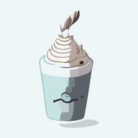 Coffee cup with whipped cream. Ai generative illustration photo