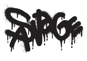 Sprayed savage font graffiti with over spray in black over white.Vector Illustration for printing, backgrounds, posters, stickers. vector