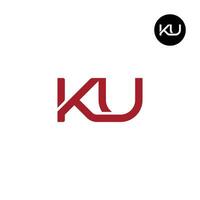 Letter KU Monogram Logo Design vector