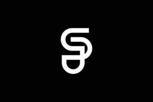 Creative and minimalist initial letter S P logo design template on black background 1 vector