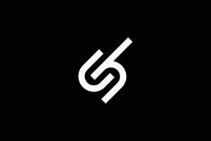 Creative and minimalist initial letter S h logo design template on black background 1 vector