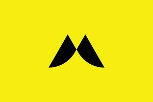 Creative and minimalist initial letter M logo design template on yellow background vector