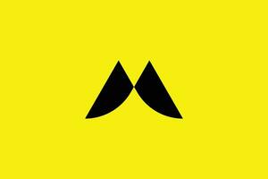 Creative and minimalist initial letter M logo design template on yellow background vector