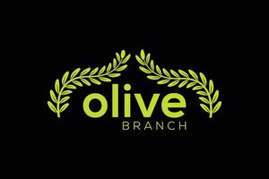 Minimal and Professional olive branch logo design vector template