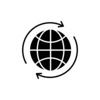 earth icon. solid icon vector