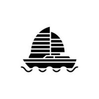 sailboat icon. solid icon vector