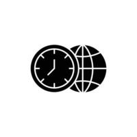 Time zone icon. solid icon vector