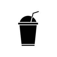 plastic cup icon. solid icon vector