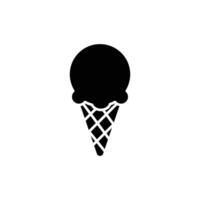 ice cream cone icon. solid icon vector