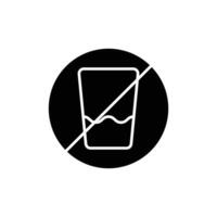 No drink icon. solid icon vector