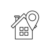 Home location icon. outline icon vector