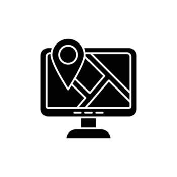 Monitor icon. solid icon vector
