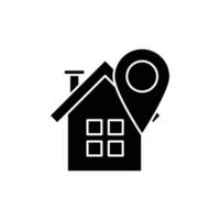 Home location icon. solid icon vector