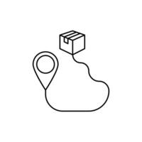 package route icon. outline icon vector