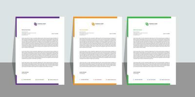 Minimalist concept , modern , clean , creative , simple , professional , corporate ,business style letterhead design template. Unique letterhead design with abstract shape with color variation bundle. vector