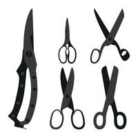 Sketchy image of scissors silhouette. Stationery, pocket, kitchen, manicure, surgery, hairdressers, tailor, garden, household vector