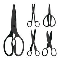 Sketchy image of scissors silhouette. Stationery, pocket, kitchen, manicure, surgery, hairdressers, tailor, garden, household vector