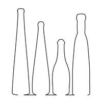 Sketchy image shape of a glass bottle silhouette. Alcohol, wine, whiskey, vodka, brandy, cognac, beer, kvass, champagne, liqueur vector