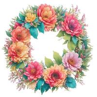 Vintage flower wreath clip art photo