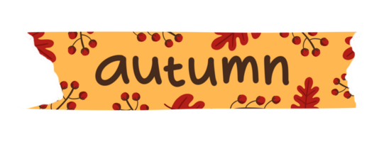 Cute autumn washi tape png