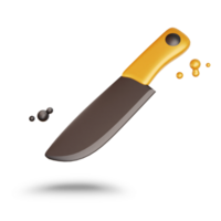 3d knife icon. Isolated on transparent background. kitchen tools and equipment. Minimal and cute style png