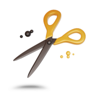 Kitchen scissors 3d icon with transparent background png