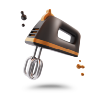 3d rendering of electric mixer icon for making bread with transparent background png