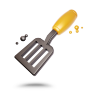fofa estilizado espátula cozinha ferramenta 3d Renderização ícone png