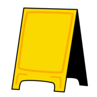 yellow floor sign information plate empty. png