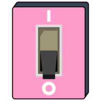 Electric switch turned off, flat style png