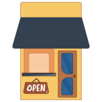 Storefront or Shop Icon Flat Design.  cartoon shop png