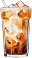 Iced latte png with AI generated.