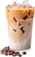 Iced latte png with AI generated.