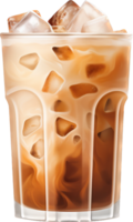 Iced latte png with AI generated.