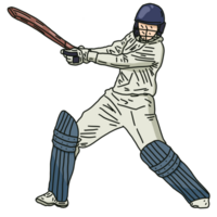 Kricket Spieler mit Schläger png