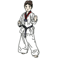 taekwondo barn i enhetlig png