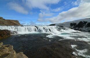 Blue Skies Over the Waterfalls at Gullfoss photo