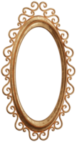 3d Modell- Oval Gold durchbrochen Rahmen auf transparent Hintergrund png