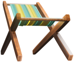 3D model of a wooden deck chair toy on a transparent background png