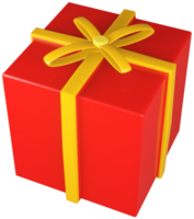 3D model of a wrapped gift with a bow on transparent background png