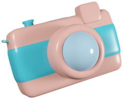 3D model camera children's toy made of plastic on transparent background png