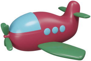 3D model of an airplane children's toy on transparent background png