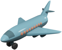 3D model of an airplane children's toy on transparent background png