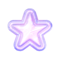 Estrela ano 2000 elemento com pastel holograma holográfico cromada 3d efeito png