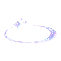 anillo marco frontera y2k elemento con pastel holograma holográfico cromo 3d efecto png