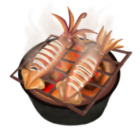 grillé calamar Fruit de mer illustration png