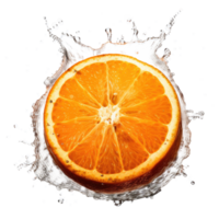 naranja soltar en agua chapoteo png