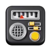 Minimal radio isolated. General UI icon set concept. 3D Render illustration png