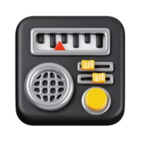 minimo Radio isolato. generale ui icona impostato concetto. 3d rendere illustrazione png